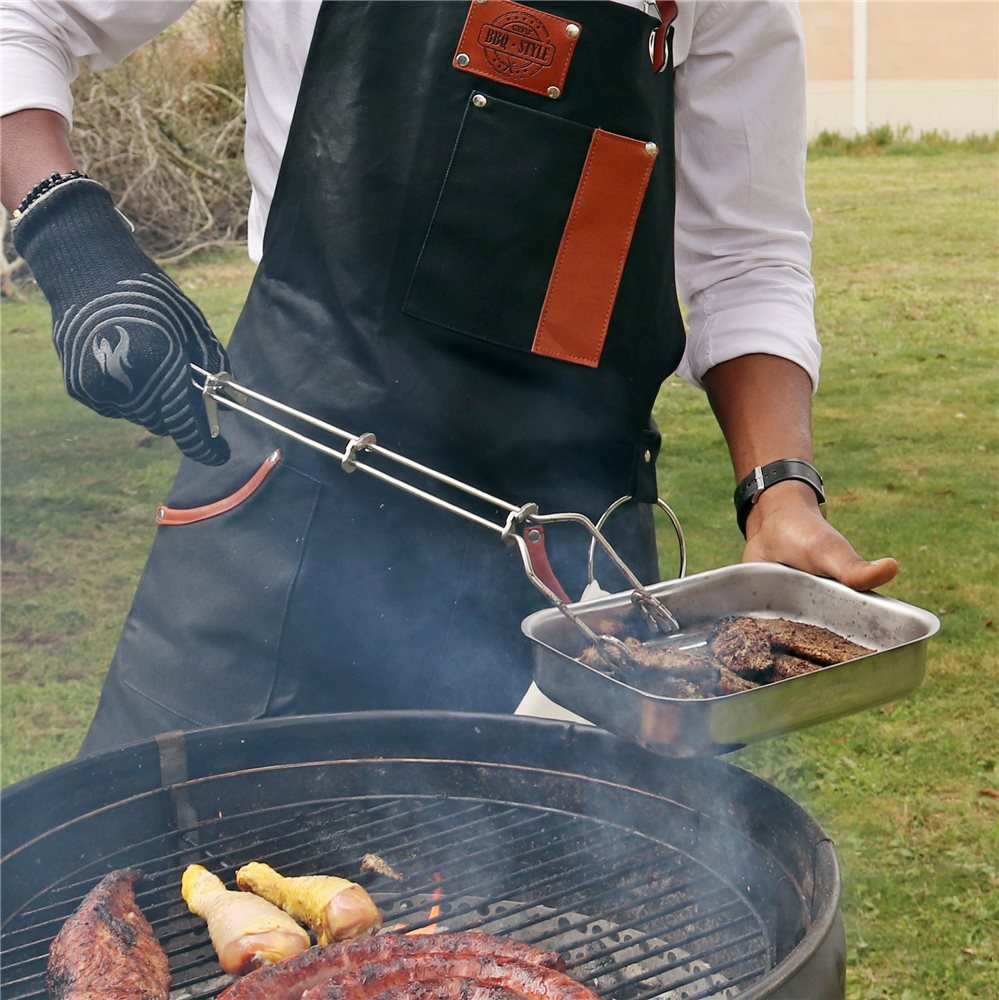 UPTALY 1 pince à barbecue extra longue (45 cm), en acier inoxydable avec  long manche, grande pince à steak épaisse, pince de service pour la  cuisine