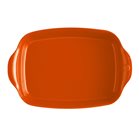 Plat à four rectangulaire 42 cm le bon plat en céramique émaillée orange Toscane Emile Henry
