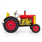 Tracteur ZETOR rouge jouet mécanique miniature 1:25 en tôle de fer blanc fabriqué en Europe