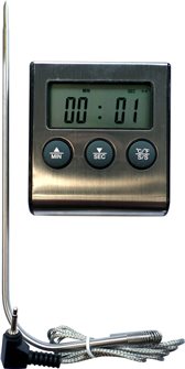 Thermomètre pour four avec sonde inox et minuteur