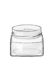 Bocal verre carré de 156 ml à capsule avec jupe haute 66 mm par 24