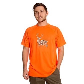 Tee shirt respirant Bartavel Diego orange 3XL sérigraphie têtes de cerf sanglier chevreuil