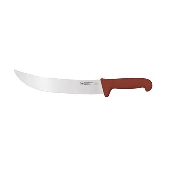Couteau de découpe spécial barbecue  Sanelli Ambrogio lame large inox 26 cm manche marron